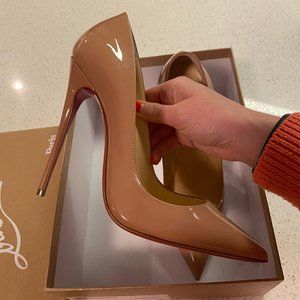 Christian Louboutin So Kate 120 mm Nude patent pumps